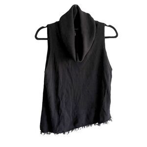 ROBERT RODRIGUEZ Sleeveless Cowl Neck Asymmetrical Knit Sweater Black M